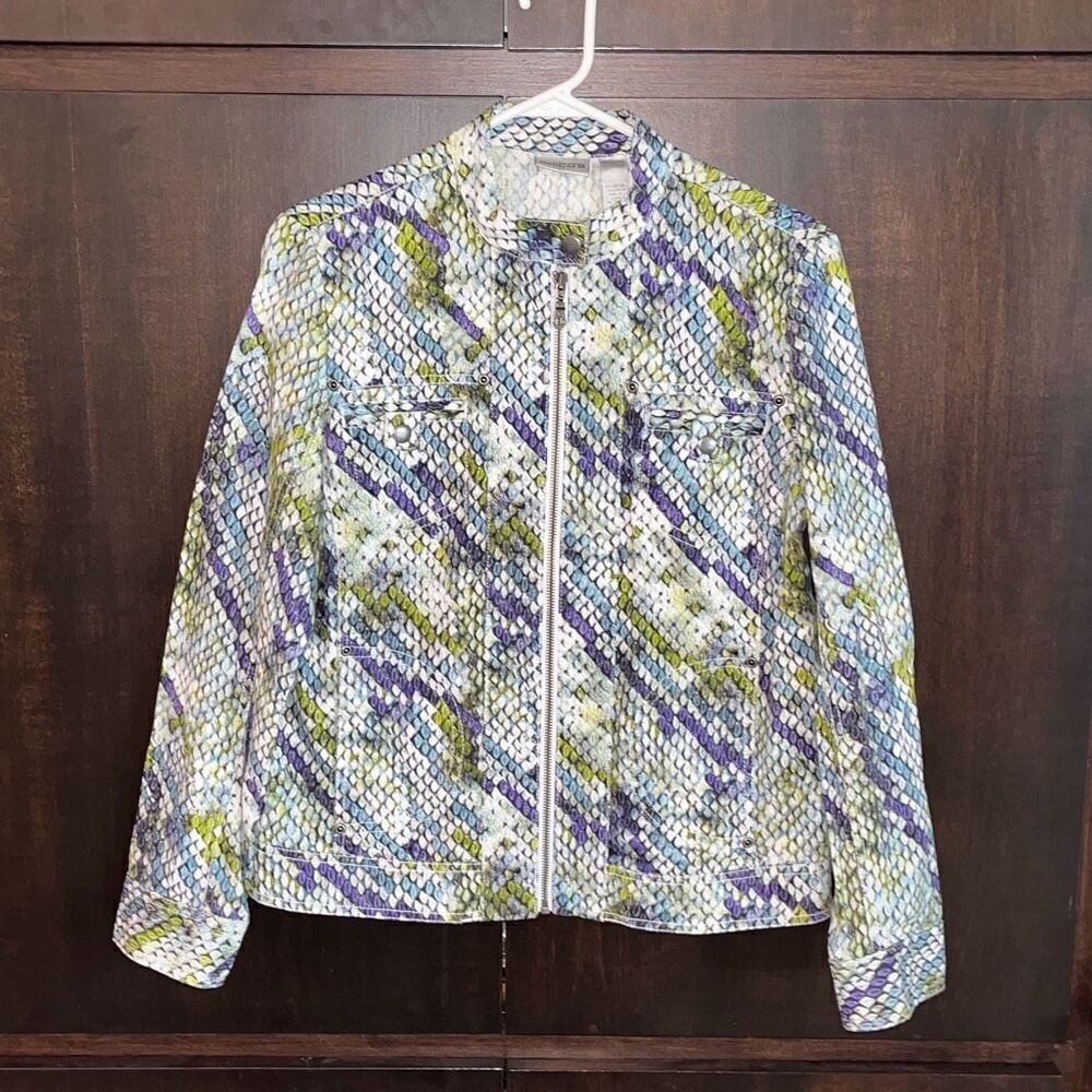 Chico's Mermaid Patterned‎ Jacket Size Medium